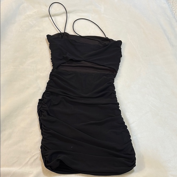 Black Ruched Dress - Picture 2 of 4